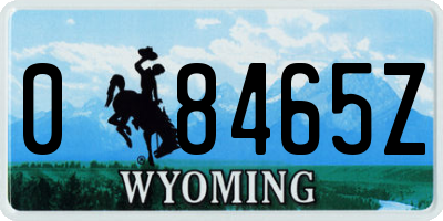 WY license plate 08465Z