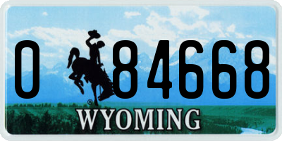 WY license plate 084668