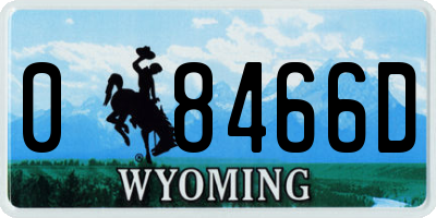 WY license plate 08466D