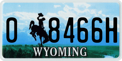 WY license plate 08466H