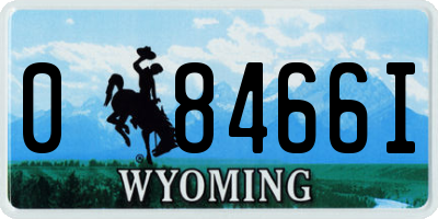 WY license plate 08466I