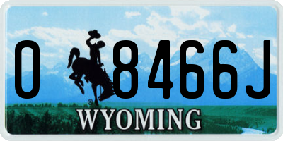 WY license plate 08466J