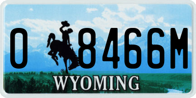 WY license plate 08466M