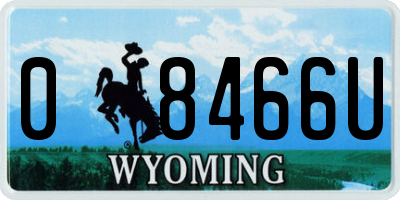 WY license plate 08466U