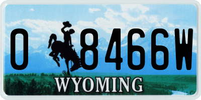 WY license plate 08466W