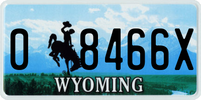 WY license plate 08466X