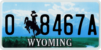WY license plate 08467A