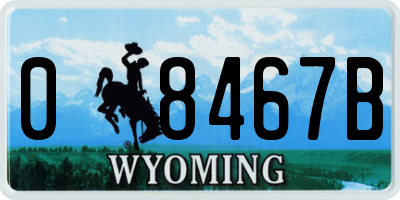 WY license plate 08467B