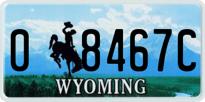 WY license plate 08467C