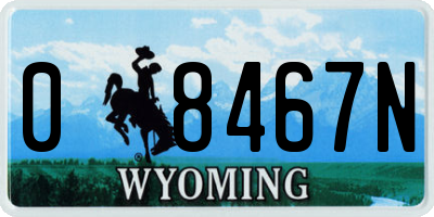 WY license plate 08467N