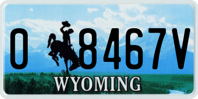 WY license plate 08467V