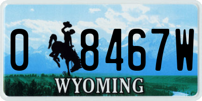 WY license plate 08467W