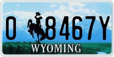 WY license plate 08467Y