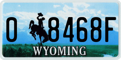 WY license plate 08468F