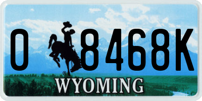 WY license plate 08468K
