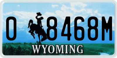 WY license plate 08468M
