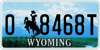 WY license plate 08468T