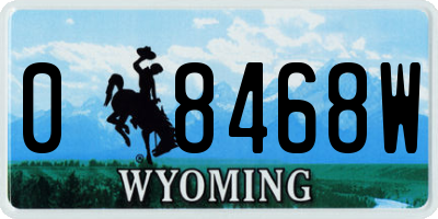 WY license plate 08468W