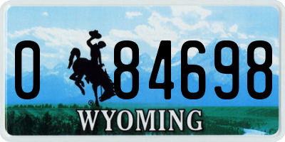 WY license plate 084698