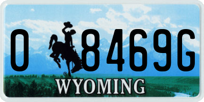 WY license plate 08469G