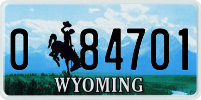 WY license plate 084701