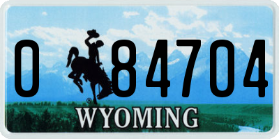 WY license plate 084704