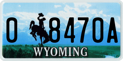 WY license plate 08470A