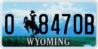 WY license plate 08470B
