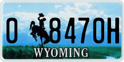 WY license plate 08470H