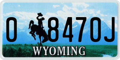 WY license plate 08470J