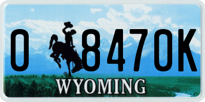 WY license plate 08470K