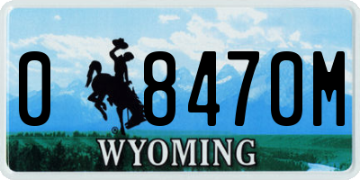 WY license plate 08470M