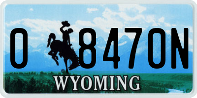 WY license plate 08470N