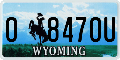 WY license plate 08470U