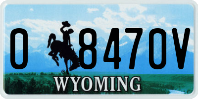 WY license plate 08470V