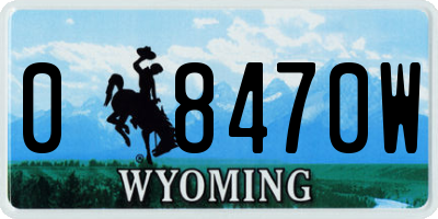 WY license plate 08470W
