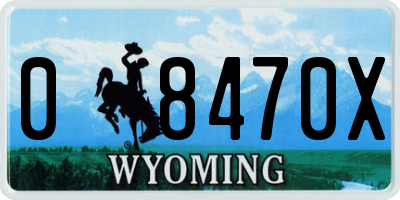 WY license plate 08470X