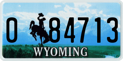 WY license plate 084713