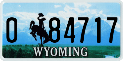 WY license plate 084717
