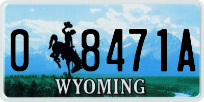 WY license plate 08471A