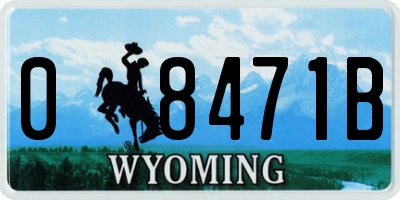 WY license plate 08471B