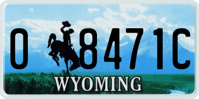 WY license plate 08471C
