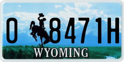 WY license plate 08471H