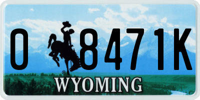 WY license plate 08471K