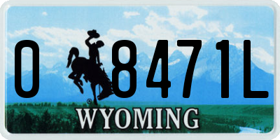 WY license plate 08471L