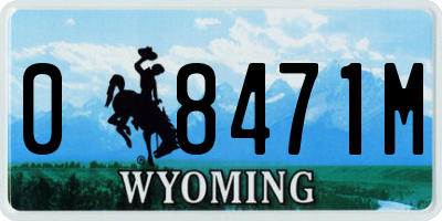 WY license plate 08471M