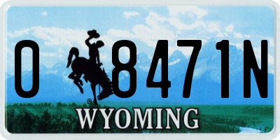 WY license plate 08471N