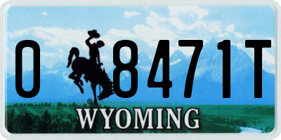 WY license plate 08471T