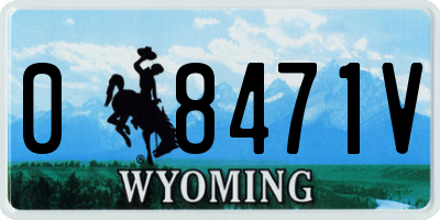 WY license plate 08471V