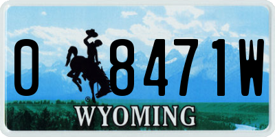WY license plate 08471W